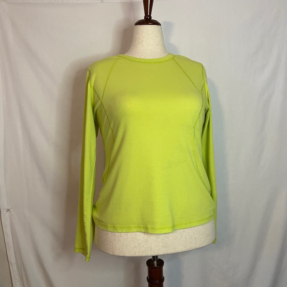 TEK GEAR Bright Lime Green Long Sleeve T-Shirt Size XL